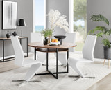 Adley Brown Wood Storage Dining Table & 4 Willow Chairs - adley-round-wood-dining-table-4-white-leather-willow-silver-chairs-set.jpg