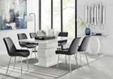 Apollo 6 Table and 6 Pesaro Silver Leg Chairs - Apollo-6-Rectangle-White-High-Gloss-Chrome-Dining-Table-Pesaro-silver-leg-black-fabric.jpg