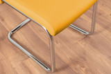 Adley White High Gloss Storage Dining Table & 4 Lorenzo Chairs - 2-mustard-lorenzo-modern-leather-dining-chairs-seats-chrome-9.jpg