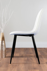 Adley Grey Concrete Effect Storage Dining Table & 4 Corona Black Leg Chairs - white-corona-black-leg-modern-leather-dining-chair-3.jpg