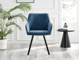 Adley Grey Concrete Effect Storage Dining Table & 4 Falun Black Leg Chairs - Falun-Blue-Fabric-Black-Leg-Dining-Chairs.jpg