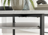 Adley Grey Concrete Effect Storage Dining Table & 4 Falun Black Leg Chairs - adley-modern-round-grey-concrete-dining-table-3.jpg