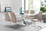 Atlanta Modern Rectangle Chrome Metal High Gloss White Dining Table And 6 Lorenzo Chairs Set - atlanta-6-chrome-gloss-rectangle-dining-table-6-beige-leather-lorenzo-chairs-set_1.jpg