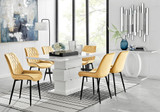 Apollo 6 Table and 6 Pesaro Black Leg Chairs - Apollo-6-Rectangle-White-High-Gloss-Chrome-Dining-Table-Pesaro-black-leg-yellow-fabric.jpg