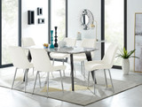 Andria Black Leg Marble Effect Dining Table and 6 Pesaro Silver Leg Chairs - Andria-Marble-Effect-Black-Leg-6-Seater-Dining-Table-Pesaro-silver-leg-cream-fabric.jpg