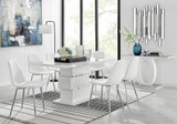 Apollo 6 Table and 6 Corona Silver Leg Chairs - apollo-6-seater-high-gloss-rectangle-dining-table-6-white-leather-corona-silver-chairs_1.jpg