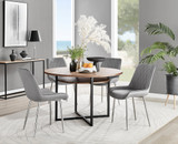 Adley Brown Wood Storage Dining Table & 4 Pesaro Silver Chairs - adley-round-wood-dining-table-4-grey-velvet-pesaro-silver-chairs-set.jpg