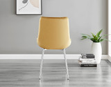 Adley Brown Wood Storage Dining Table & 4 Pesaro Silver Chairs - Pesaro-Silver-mustard yellow-dining-chair (4).jpg