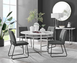 Adley White High Gloss Storage Dining Table & 4 Halle Chairs - adley-round-white-dining-table-4-dark-grey-fabric-halle-black-chairs-set.jpg