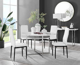 Adley White High Gloss Storage Dining Table & 4 Milan Black Leg Chairs - adley-round-white-dining-table-4-white-leather-milan-black-chairs-set.jpg