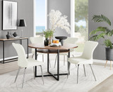 Adley Brown Wood Storage Dining Table & 4 Nora Silver Leg Chairs - adley-round-wood-dining-table-4-cream-velvet-nora-silver-chairs-set.jpg