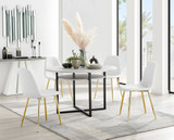 Adley Grey Concrete Effect Storage Dining Table & 4 Corona Gold Leg Chairs - adley-round-grey-concrete-dining-table-4-white-leather-corona-gold-chairs-set.jpg