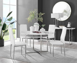 Adley White High Gloss Storage Dining Table & 4 Milan Chrome Leg Chairs - adley-round-white-dining-table-4-white-leather-milan-silver-chairs-set.jpg