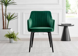 Adley Grey Concrete Effect Storage Dining Table & 4 Calla Black Leg Chairs - Calla-green-black-dining-chair-2.jpg