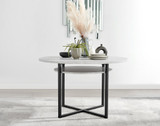 Adley Grey Concrete Effect Storage Dining Table & 4 Nora Silver Leg Chairs - adley-modern-round-grey-concrete-dining-table-2.jpg