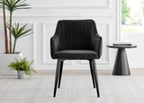 Adley White High Gloss Storage Dining Table & 4 Calla Black Leg Chairs - Calla-black-black-dining-chair-2.jpg