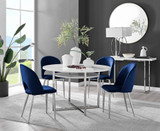 Adley White High Gloss Storage Dining Table & 4 Arlon Silver Leg Chairs - adley-round-white-dining-table-4-navy-velvet-arlon-silver-chairs-set.jpg