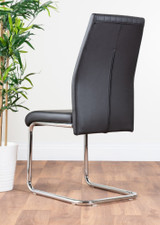 Adley Grey Concrete Effect Storage Dining Table & 4 Lorenzo Chairs - 2-black-lorenzo-modern-leather-dining-chairs-seats-chrome-3.jpg