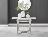 Adley White High Gloss Storage Dining Table & 4 Murano Chairs - Adley-modern-round-white-dining-table-2.jpg