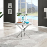 Novara Round Concrete Effect and Silver Metal 4 Seater Dining Table - novara-concrete-100-silver-chrome-modern-round-dining-table-1-CROP.jpg