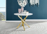 Novara Round White High Gloss and Gold Metal 4 Seater Dining Table - novara-white-100-gold-metal-modern-round-dining-table-2.jpg