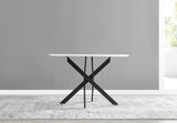 Novara Round White High Gloss and Black Metal 4-6 Seater Dining Table - novara-white-120-black-metal-modern-round-dining-table-7.jpg