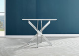 Novara Round White High Gloss and Silver Metal 4 Seater Dining Table - novara-white-100-silver-metal-modern-round-dining-table-6.jpg