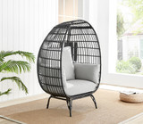 Black Rattan & Grey Garden Egg Chair Seat - Egg-chair-black-rattan-2.jpg
