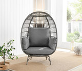 Grey Rattan Garden Egg Chair Seat - Egg-chair-grey-rattan-3.jpg
