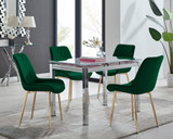 Enna White Glass Extending Dining Table and 4 Pesaro Gold Leg Chairs - enna-4-white-glass-extending-chrome-dining-table-4-green-velvet-pesaro-gold-chairs-set.jpg