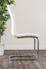 Enna White Glass Extending Dining Table and 4 Murano Chairs - white-furniturebox-murano-faux-leather-modern-chrome-dining-kitchen-chair-seat-4_1_8.jpg