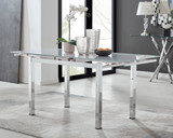 Enna White Glass Extending Dining Table and 4 Willow Chairs - enna-6-white-glass-contemporary-extending-chrome-dining-table-2_60.jpg
