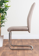 Enna Black Glass Extending Dining Table and 4 Lorenzo Chairs - cappuccino-beige-2-lorenzo-modern-leather-dining-chairs-seats-chrome-3.jpg