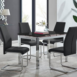 Enna Black Glass Extending Dining Table and 4 Lorenzo Chairs - enna-4-black-glass-extending-chrome-dining-table-4-black-leather-lorenzo-chairs-set-CROP.jpg