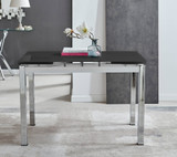 Enna Black Glass Extending Dining Table and 4 Lorenzo Chairs - enna-4-black-glass-contemporary-extending-chrome-dining-table-1.jpg