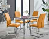 Enna White Glass Extending Dining Table and 4 Lorenzo Chairs - enna-4-white-glass-extending-chrome-dining-table-4-mustard-leather-lorenzo-chairs-set.jpg