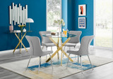 Novara Gold Leg Round Glass Dining Table & 4 Nora Silver Leg Chairs - novara-100cm-gold-round-dining-table-4-light-grey-velvet-nora-silver-chairs-set.jpg