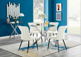 Novara Round Glass Dining Table & 4 Nora Black Leg Chairs - novara-100-chrome-round-dining-table-4-cream-velvet-nora-black-chairs-set.jpg