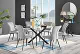 Novara Black Leg Round Glass Dining Table & 6 Nora Black Leg Chairs - novara-120-black-leg-round-dining-table-6-light-grey-velvet-nora-black-chairs-set.jpg