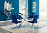 Novara Round Glass Dining Table & 4 Nora Silver Leg Chairs - novara-100-chrome-round-dining-table-4-blue-velvet-nora-silver-chairs-set.jpg