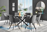 Novara Black Leg Round Glass Dining Table & 6 Falun Black Leg Chairs - novara-120-black-leg-round-dining-table-6-dark-grey-fabric-falun-black-chairs-set.jpg