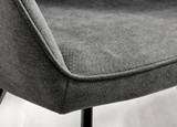 Novara Black Leg Round Glass Dining Table & 6 Falun Black Leg Chairs - Falun-Dark Grey-Fabric-black-Leg-Dining-Chair-6.jpg
