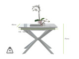 Lira 100 Extending Dining Table and 4 Corona Silver Leg Chairs - Lira 4 Dining Table White dimensions .jpg
