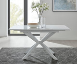 Lira 100 Extending Dining Table and 4 Willow Chairs - LIRA-100cm-6-seater-chrome-glass-square-modern-dining-table-1.jpg