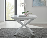 Lira 100 Extending Dining Table and 4 Corona Black Leg Chairs - LIRA-100cm-4-seater-chrome-glass-square-modern-dining-table-1.jpg