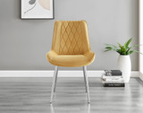 Lira 100 Extending Dining Table and 4 Pesaro Silver Leg Chairs - Pesaro-Silver-mustard yellow-dining-chair (2).jpg