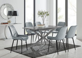 Lira 120cm Grey Metal Extending Dining Table & 6 Pesaro Black Leg Chairs - lira-grey-120cm-6-high-gloss-square-dining-table-6-grey-velvet-pesaro-black-chairs.jpg
