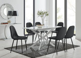 Lira 120 Extending Dining Table and 6 Corona Black Leg Chairs - LIRA-100cm-6-chrome-glass-square-dining-table-6-black-leather-corona-black-chairs-set.jpg