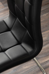 Lira 100cm Grey Metal Extending Dining Table & 4 Murano Chairs - black-furniturebox-murano-faux-leather-modern-chrome-dining-kitchen-chair-seat-6_2_1.jpg