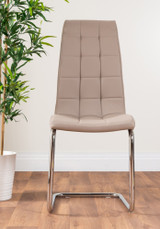 Lira 120cm Grey Metal Extending Dining Table & 6 Murano Chairs - cappuccino-beige-modern-leather-chrome-murano-chair-5_1_3.jpg
